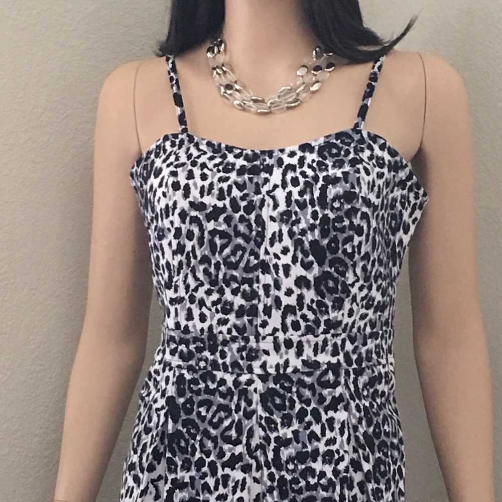 Spaghetti Summer mini dress animal print stretchy